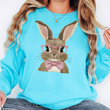Easter Bunny Embroidery Effect DTF Print
