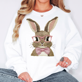 Easter Bunny Embroidery Effect DTF Print