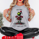 Im Fine Everything Is Fine Christmas Grinch DTF Print