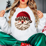 Santa Faux Yarn Red Hat DTF Print