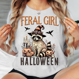 Feral Girl Halloween Raccoon DTF Print