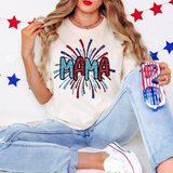 Fireworks Faux Glitter MAMA DTF Print