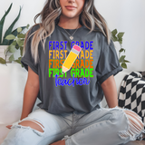 Back To School Repeat Solid Pencil Elementary Teacher DTF Print