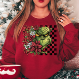 Floral Checker Grinch DTF Print