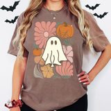 Floral Pumpkin Ghost DTF Print
