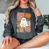 Floral Pumpkin Ghost DTF Print