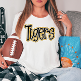 Funky Tigers Faux Glitter Outline DTF Print