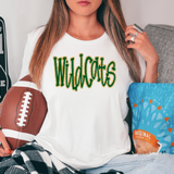 Funky Wildcats Faux Glitter Outline DTF Print