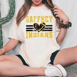 Gaffney Indians Grunge Heart Football DTF Print