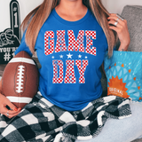 Checker Game Day Red DTF Print