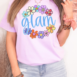 Glam Spring Flower Circle DTF Print