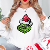 Glitter Effect Grinch DTF Print