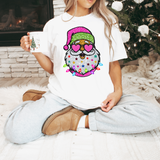 Glitter Effect Santa with Sunnies DTF Print