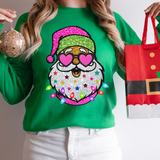 Glitter Effect Santa with Sunnies DTF Print
