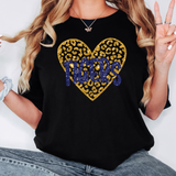 Tigers Faux Glitter Heart DTF Print