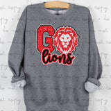 Go Lions Glitter Effect DTF Print