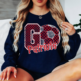 Go Patriots Checker Soccer DTF Print