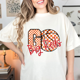 Big Reds Go Basketball Checker DTF Print