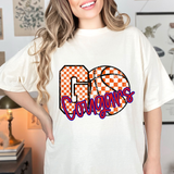 Cougars Go Basketball Checker DTF Print