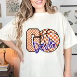 Devils Go Basketball Checker DTF Print