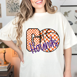 Hounds Go Basketball Checker DTF Print