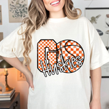 Huskies Go Basketball Checker DTF Print