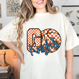 Knights Go Basketball Checker DTF Print