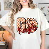 Knights Go Basketball Checker DTF Print