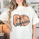 Longhorns Go Basketball Checker DTF Print