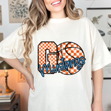 Mustangs Go Basketball Checker DTF Print