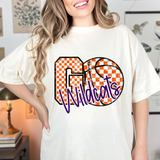 Wildcats Go Basketball Checker DTF Print