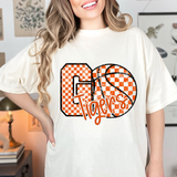 Tigers Go Basketball Checker DTF Print