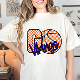 Vikings Go Basketball Checker DTF Print