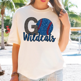 Go Wildcats Baseball Faux Glitter DTF Print