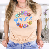 Grammie Spring Flower Circle DTF Print