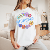 Grammie Spring Flower Circle DTF Print