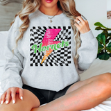 Hornets Checker Bolt Distressed DTF Print