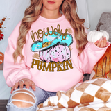 Howdy Pumpkin Pink Teal DTF Print