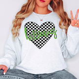 Hurricanes Retro Checker Heart DTF Print