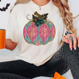Ikat Pumpkin DTF Print