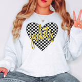 Jackets Retro Checker Heart DTF Print