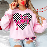 Jackets Valentine Checker Heart DTF Print