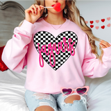 Jaguars Valentine Checker Heart DTF Print
