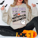 Just Waiting For Halloween Guest Check DTF Print