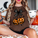 Lace Bow Pumpkin Cherries DTF Print