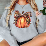 Coquette Leopard Bow Pumpkin 01 DTF Print