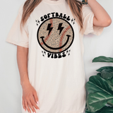 Leopard Softball Vibes DTF Print