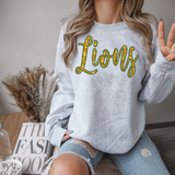 Lions Glitter Effect DTF Print