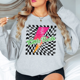 Little Reds Checker Bolt Distressed DTF Print