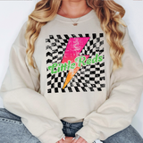 Little Reds Checker Bolt Distressed DTF Print